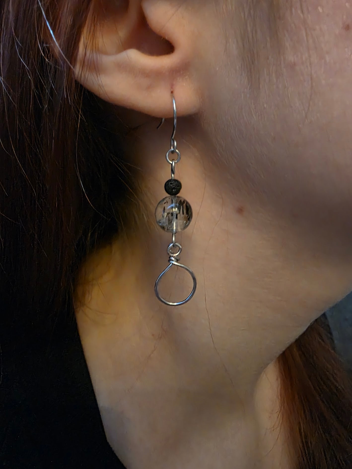 Garden Quartz and Lava earrings