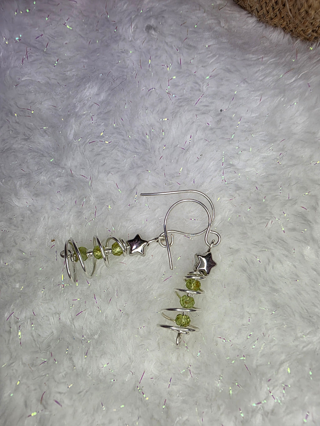 Garnet OR Peridot Wire Wrapped Christmas Tree Earrings