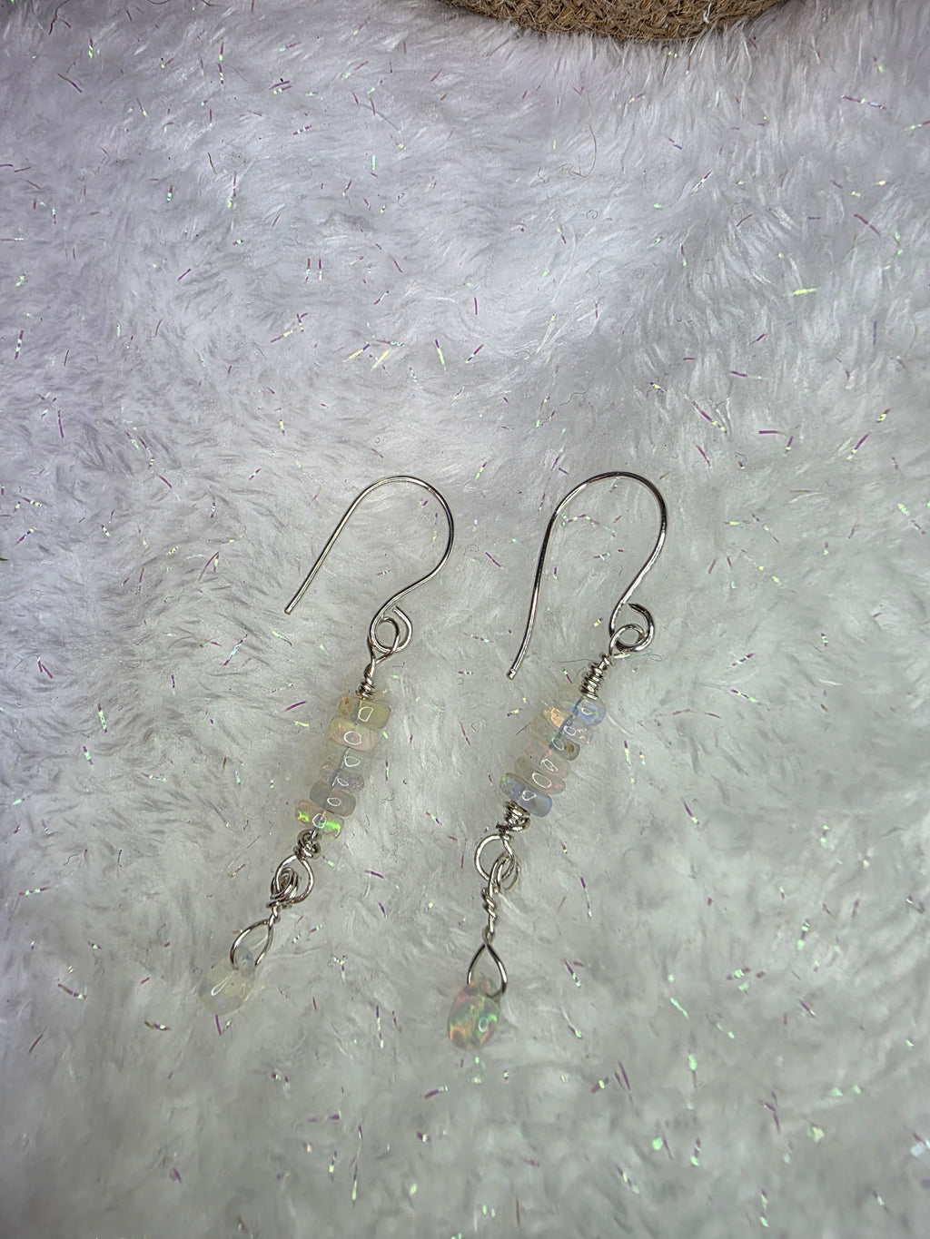 Sterling Silver Opal Drop Earrings Welo Ethiopian Opal