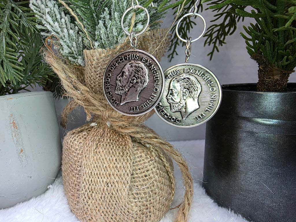 Vintage "Coin" Button Earrings with Stainless Steel Wire on Sterling Silver Hooks