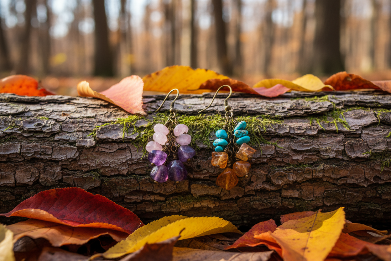 change earrings to semi precious stones