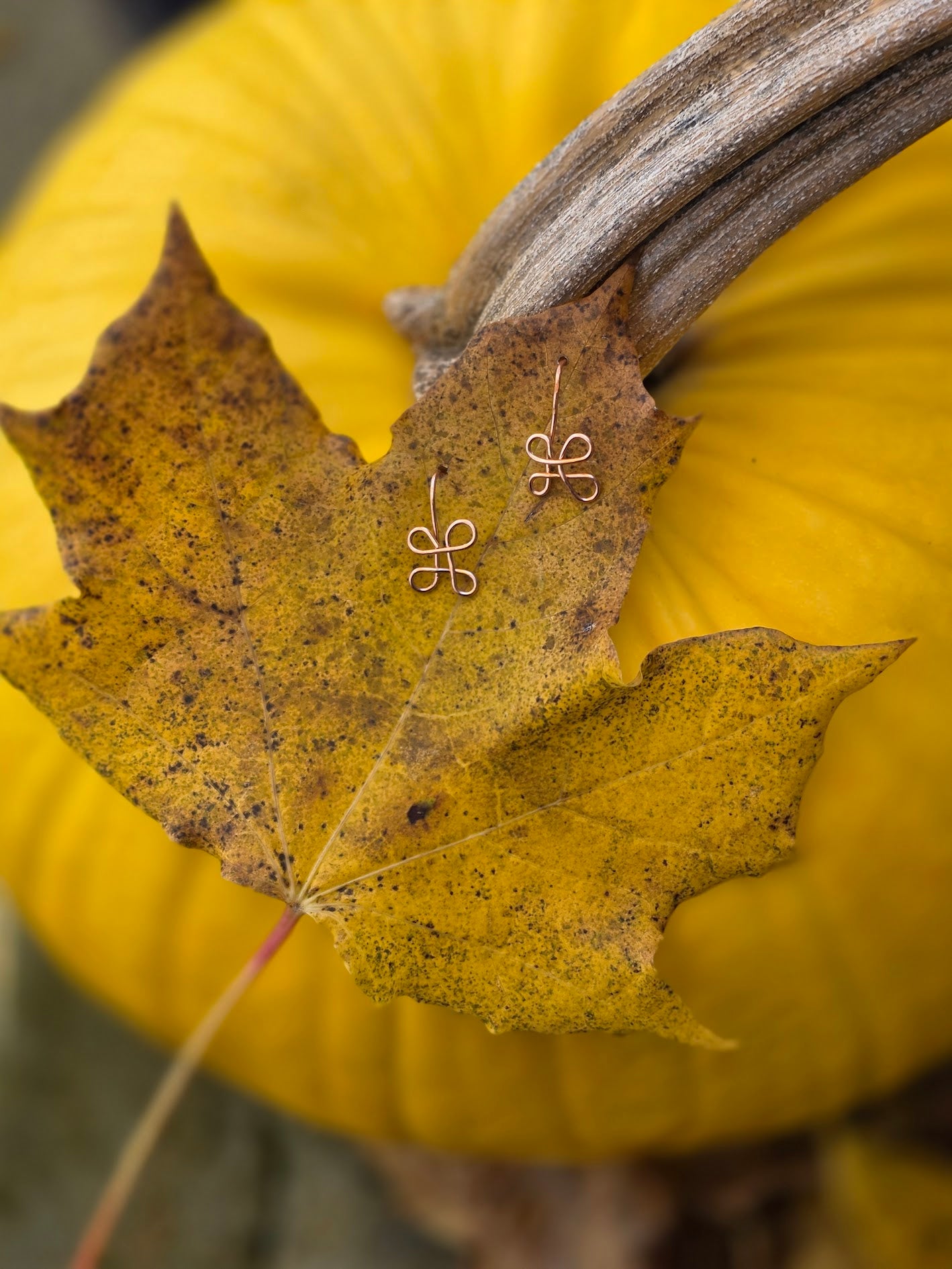 Copper Clover Earrings