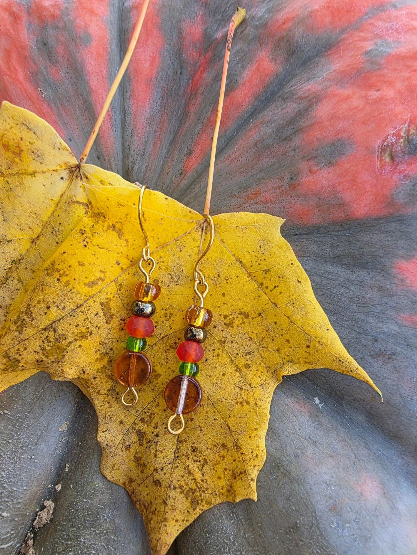 Czech Glass Fall Earrings #2