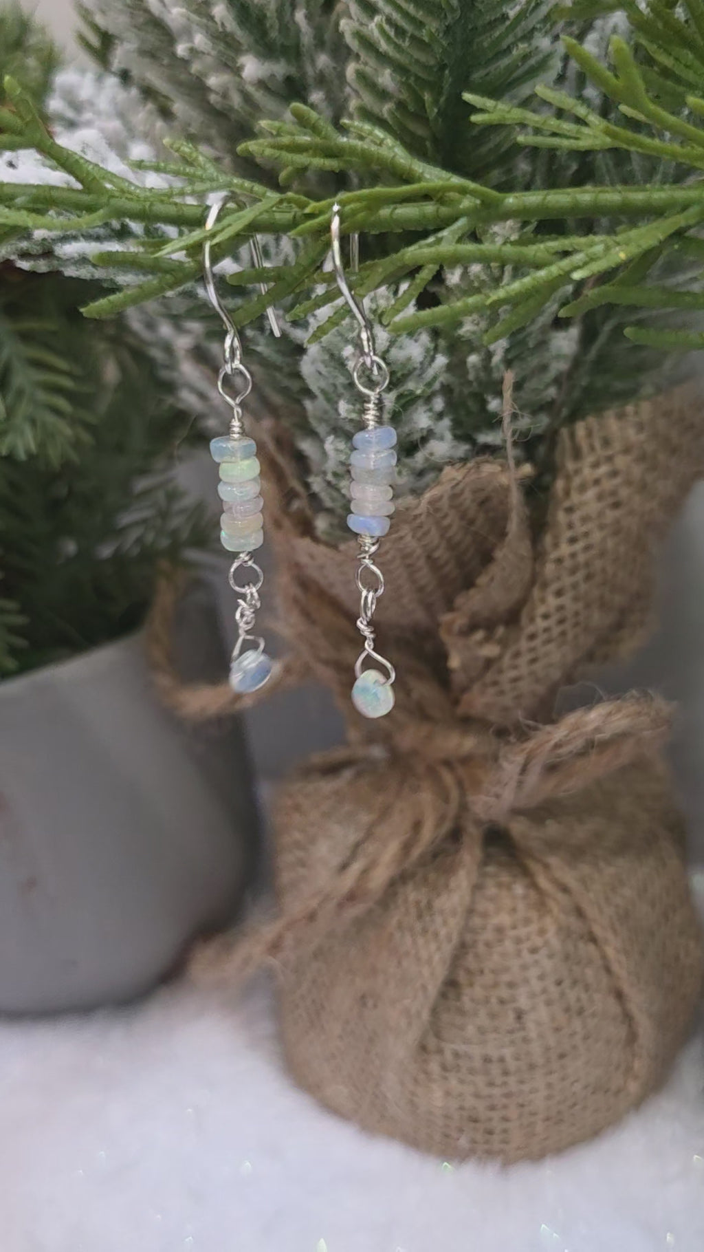 Sterling Silver Opal Drop Earrings Welo Ethiopian Opal