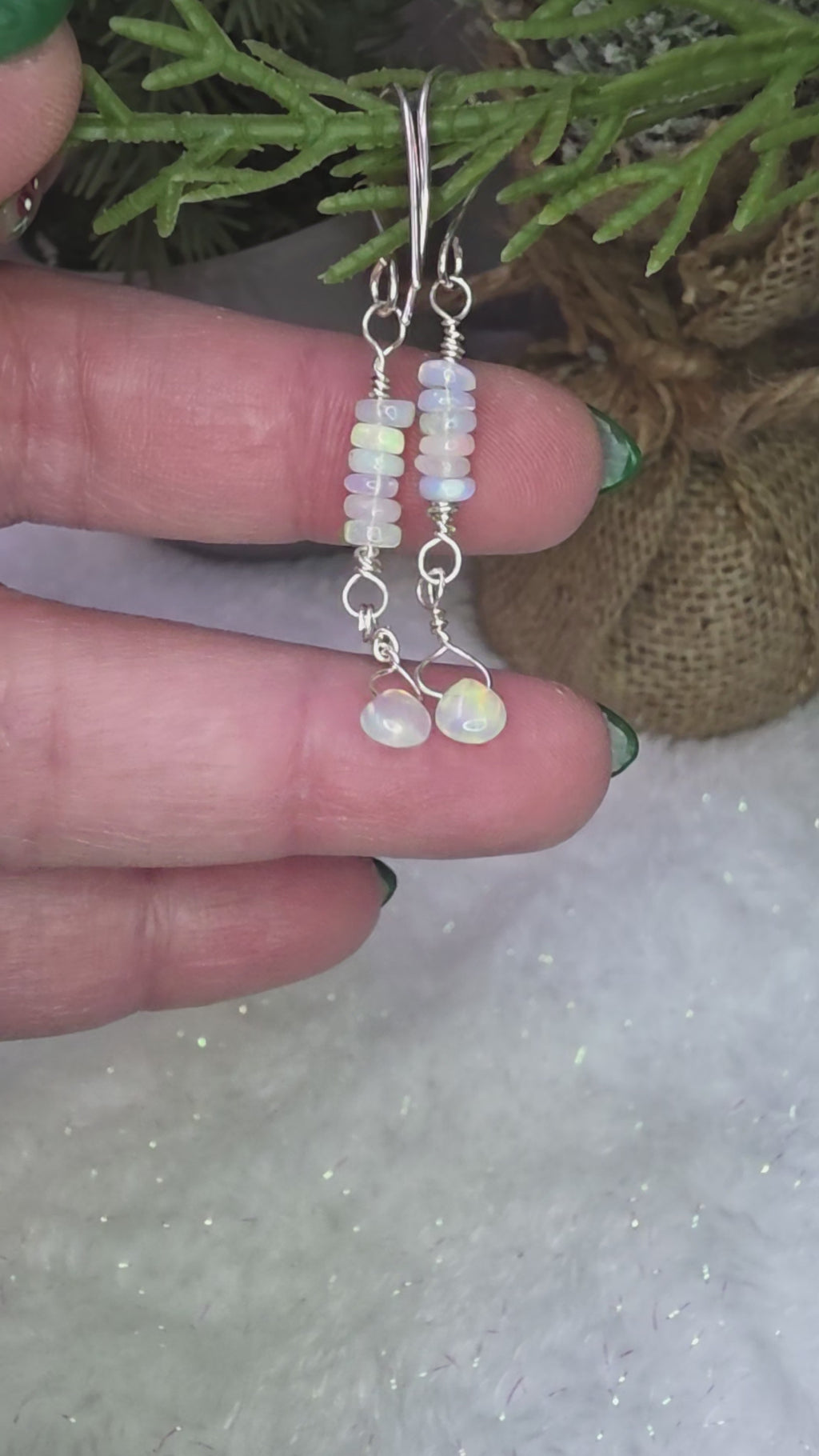 Sterling Silver Opal Drop Earrings Welo Ethiopian Opal