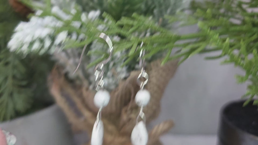 Howlite Teardrop Dangle Earrings on Sterling Silver Hooks